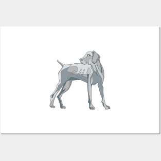 Hand drawn Weimaraner dog vector illustration Posters and Art